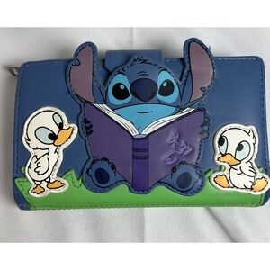 Loungefly Disney Stitch & Ducklings Faux Leather‎ Wallet!~EUC